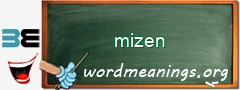 WordMeaning blackboard for mizen